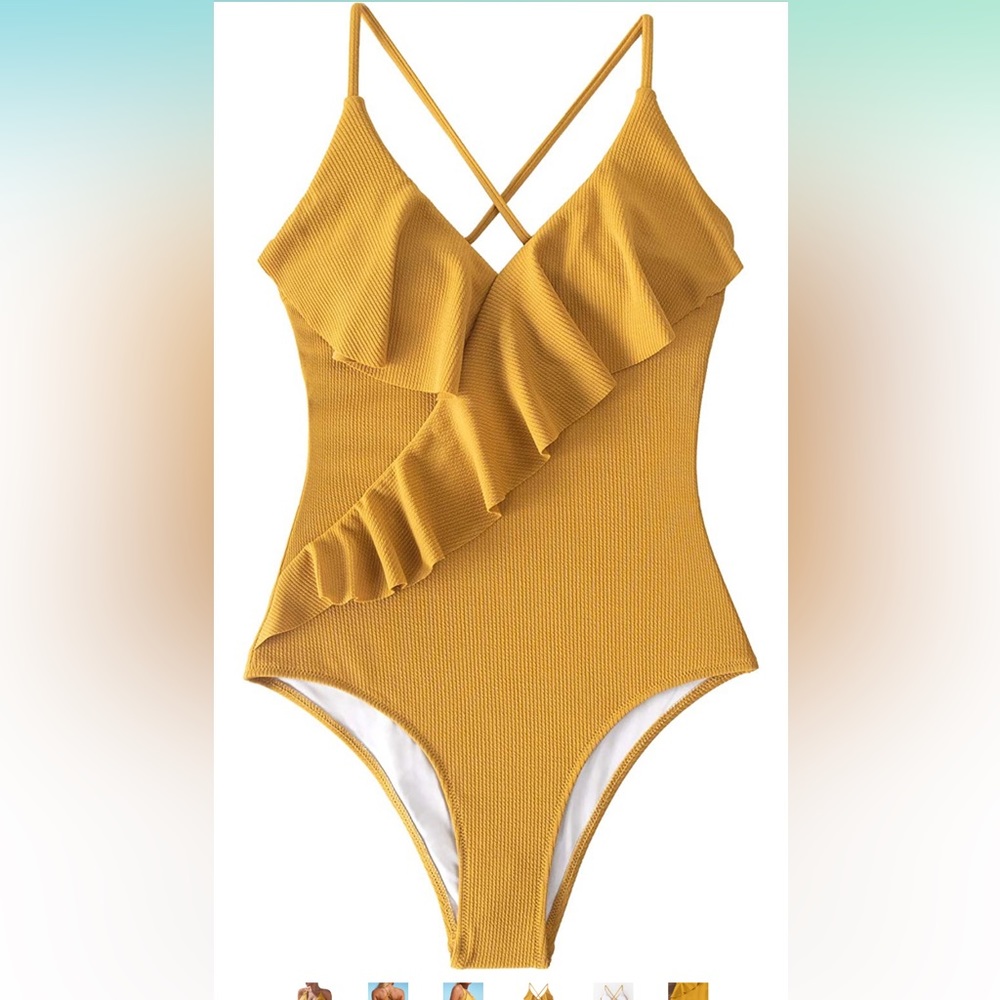One piece ruffled swimsuit - like new!